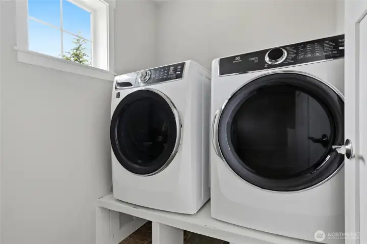 High-end washer and dryer in a separate laundry room located upstairs for your convenience. High-end washer and dryer in a separate laundry room located upstairs for your convenience.