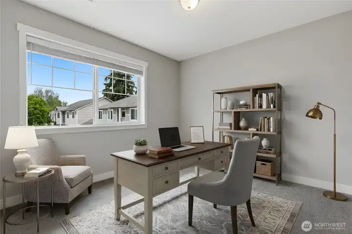 Additional 3 bedrooms upstairs; one room can be a private office or a guest bedroom. Additional 3 bedrooms upstairs; one room can be a private office or a guest bedroom.