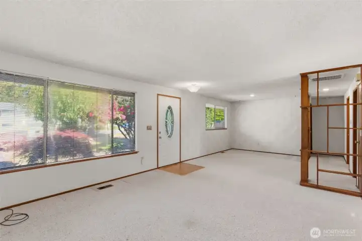 Enjoy natural light from the large windows.