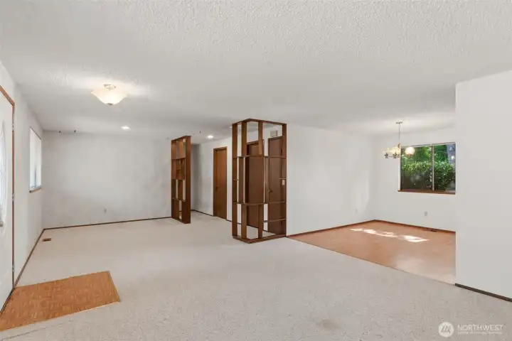 Another view showing the dining area to the right.