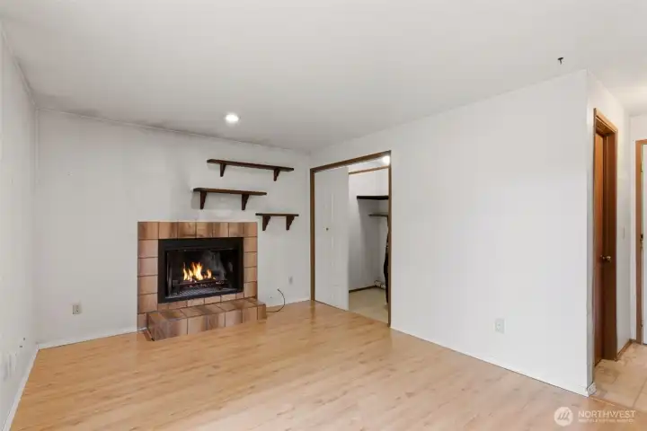 The family room closet holds the laundry area.