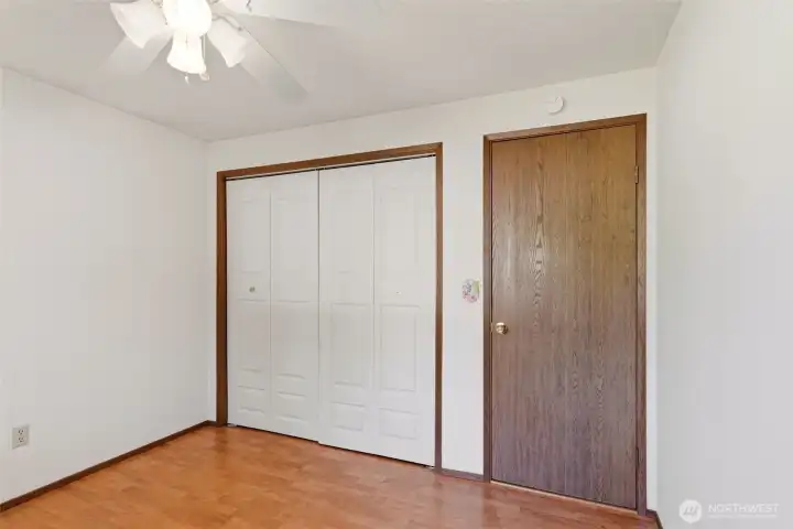 The bedroom also has a nice sized closet.