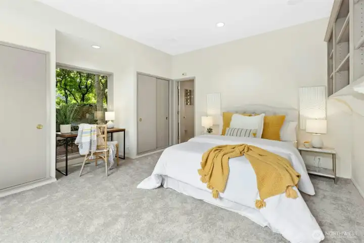2nd main floor suite with built in book cases.