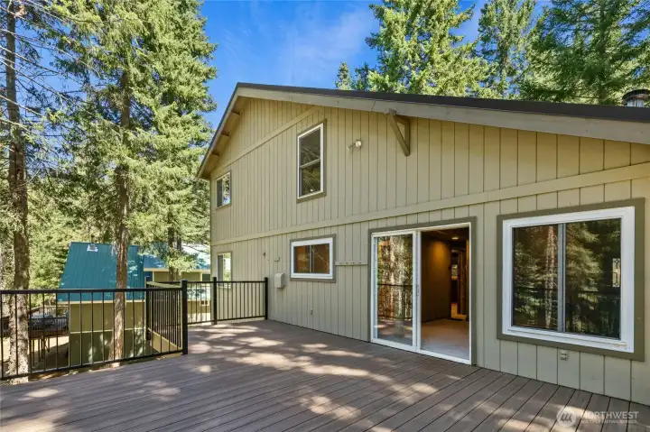Recent deck improvements create even more usable outdoor living space while blending beautifully with the natural surroundings. Recent deck improvements create even more usable outdoor living space while blending beautifully with the natural surroundings.