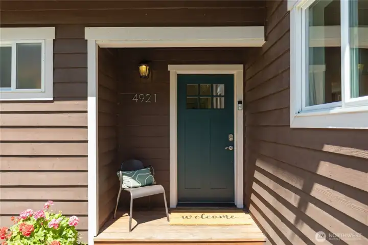 Front door. One of three doors to the house from the exterior. Front door. One of three doors to the house from the exterior.