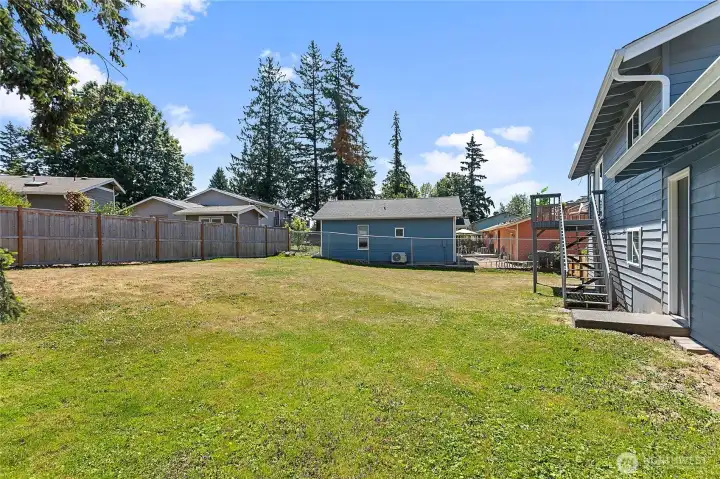 Large back yard Large back yard