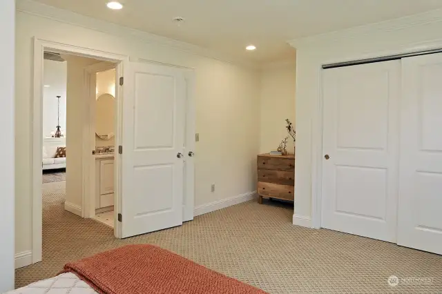 Full bathroom is to the left and family room is in the distance.