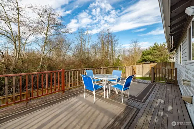 Private, spacious deck