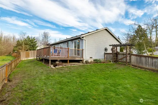 Fully fenced backyard