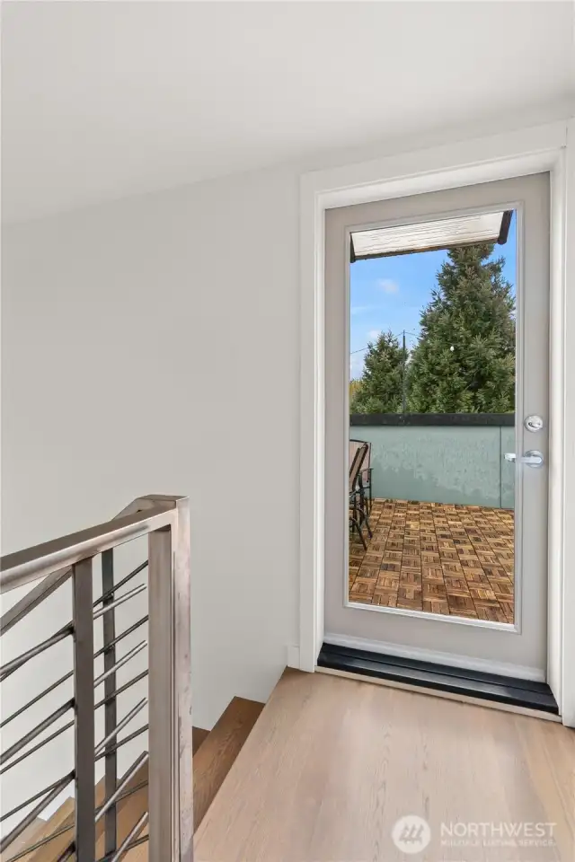 Entrance to rooftop deck
