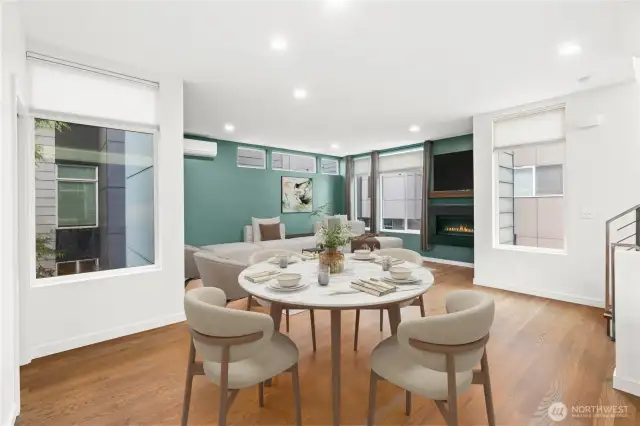Virtually staged living area
