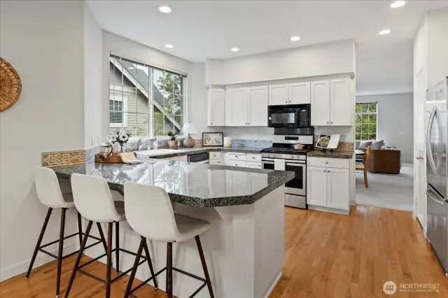 Breakfast nook with green views is stunning!