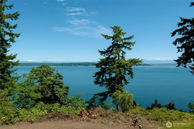 Gorgeous water views of boat traffic from Everett, whale watching & the mountain views are of snow capped Mt Baker & the Cascades.