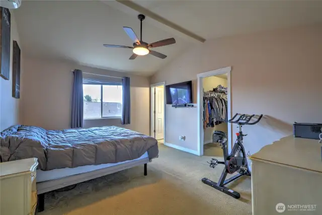 Large Primary bedroom with vaulted ceilings