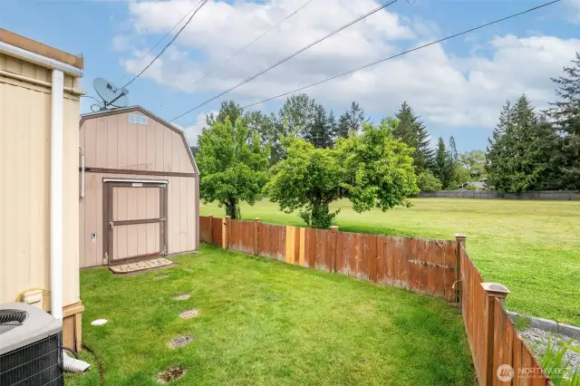 Open Space Behind you & your own Shed
