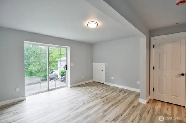 Primary bedroom with slider on lower floor