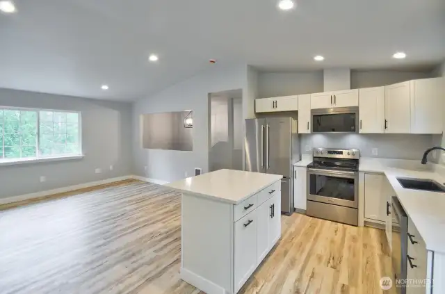 Open design with increased space in kitchen