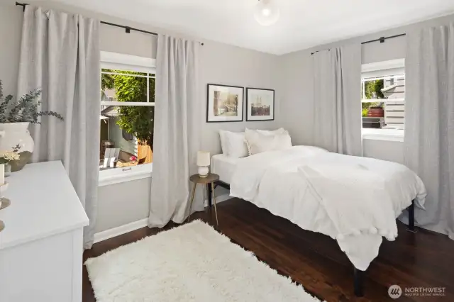 This is the other main floor bedroom that looks out to the backyard.