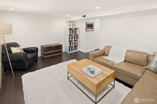 Another view of the downstairs rec/tv room.