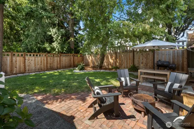 Outside there is a brick patio that was built with bricks from the chimney that was removed from the house.
