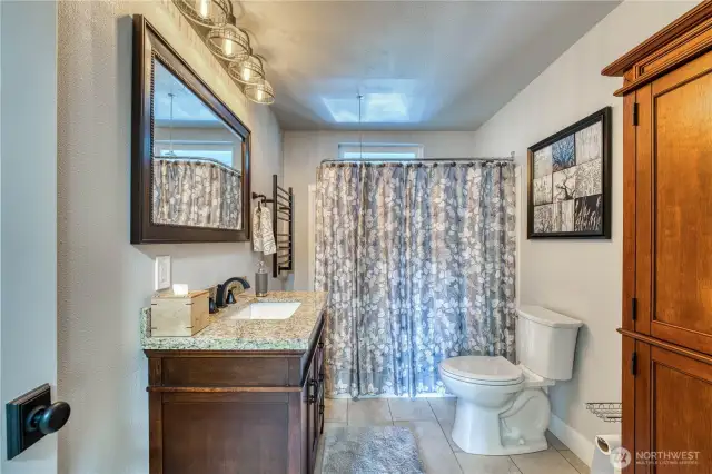 The main floor bathroom is remodeled and spotless.