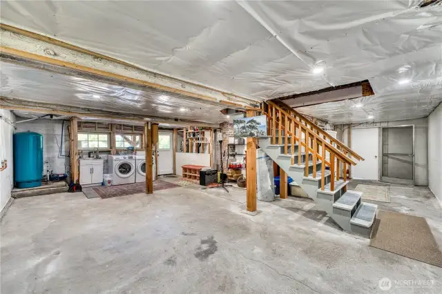 The unfinished basement and utility area, plenty of options for this space.