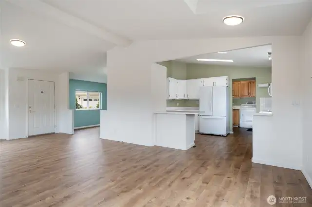 Light and bright kitchen with lots of cabinets