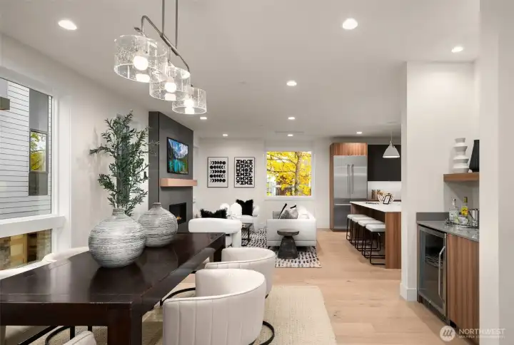 Open concept living/dining.