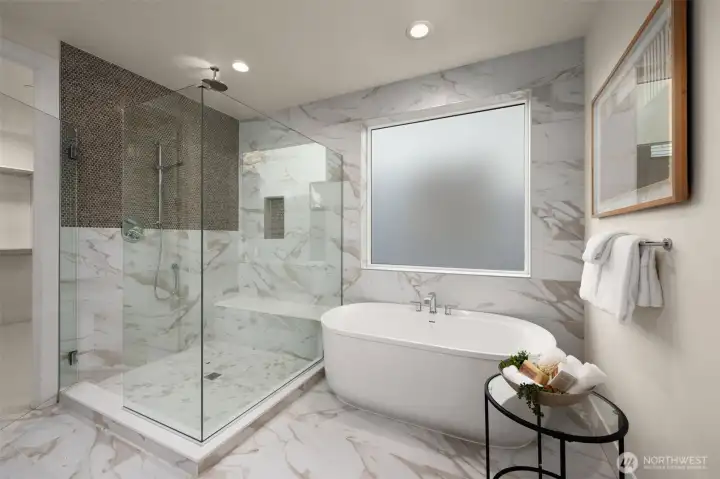 Primary suite 5-piece bath.