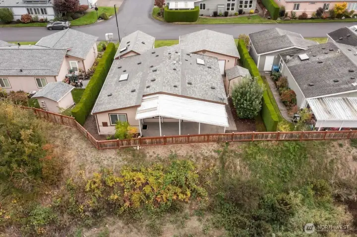 Home backs up to the watershed.