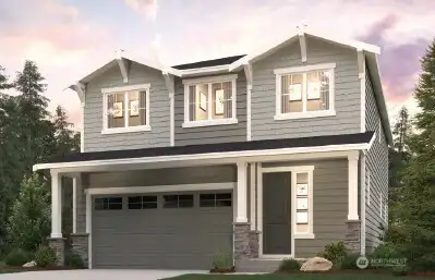 Luna 2219 Elevation B Rendering-Depictions of homes or other features are artist conceptions. Hardscape, landscape, and other items shown may be decoration and not included in the purchase price and availability may vary, not promised. Views may also be altered by subsequent construction, tree growth, and landscaping