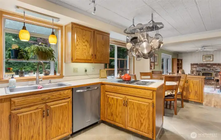 Garden window to the large back yard