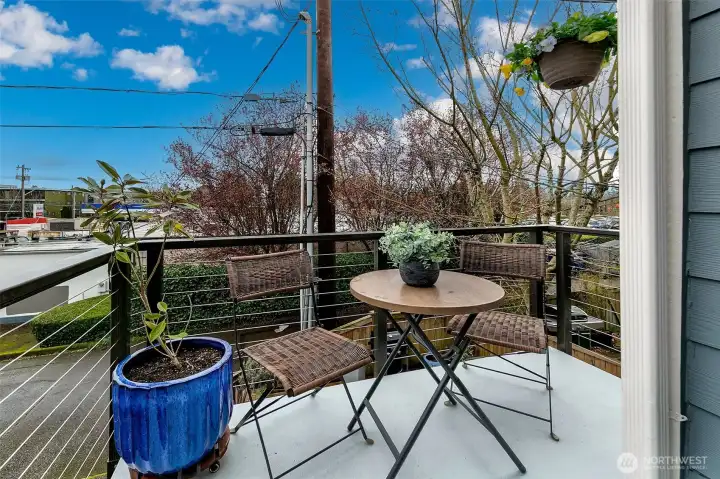 Deck off main living floor.