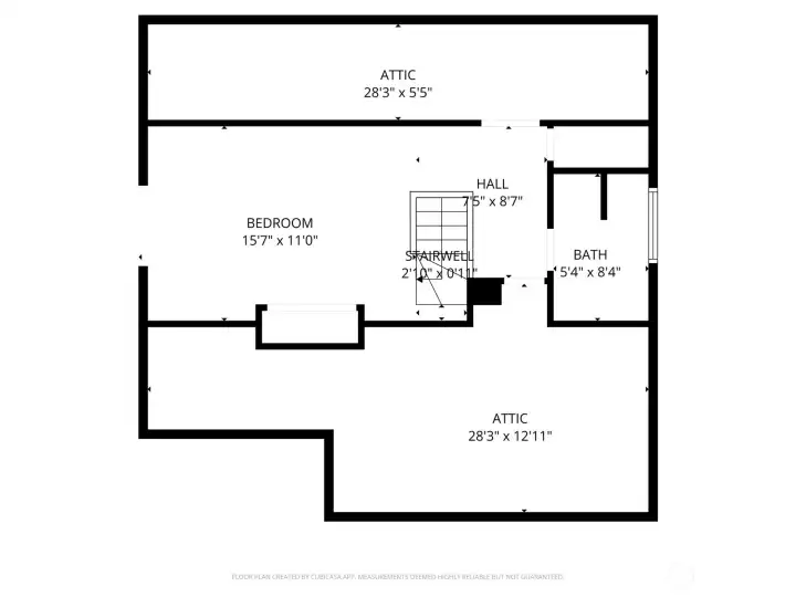 Upstairs floorpan shows extra storage!