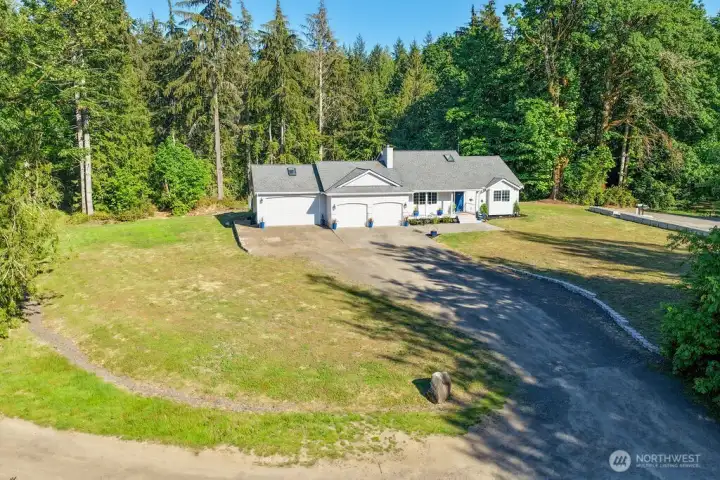 Owner has spent a few years taking down tree's to get a sunny yard and view of Olympics. The house if framed by the forest East of the from yard. Owner has spent a few years taking down tree's to get a sunny yard and view of Olympics. The house if framed by the forest East of the from yard.
