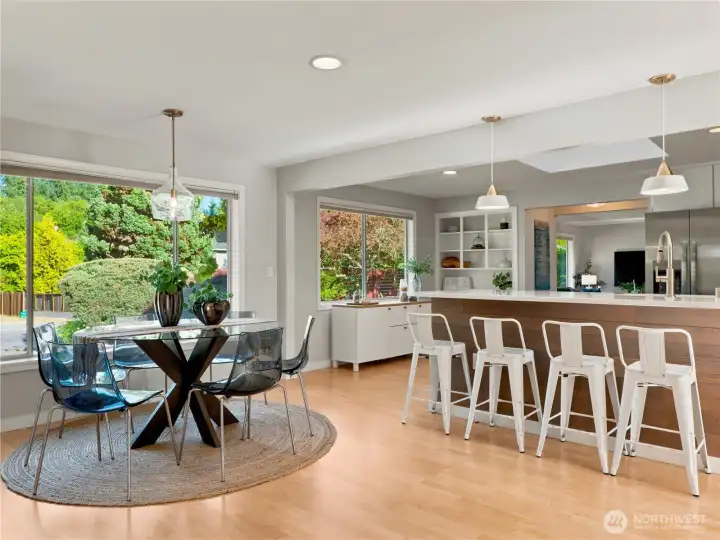 Open kitchen/dining is perfect for entertaining