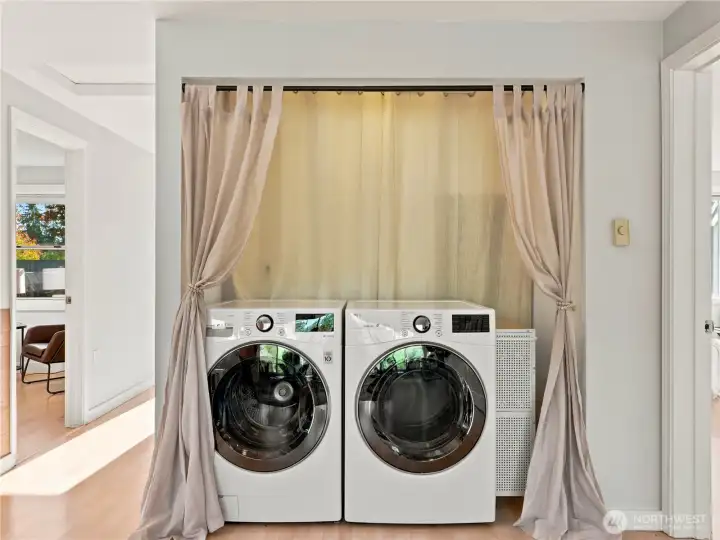 Laundry right outside primary bedroom