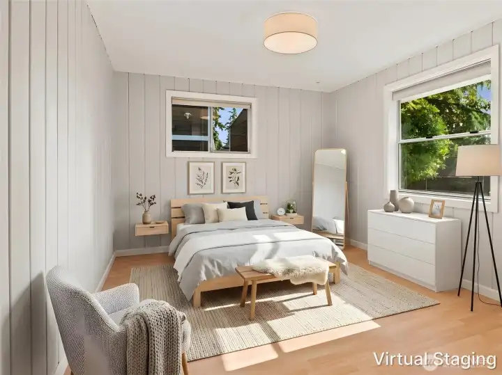 Virtually staged 4th bedroom