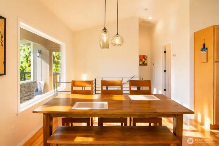 Set next to the kitchen, the open dining area offers a convenient and welcoming place to gather.
