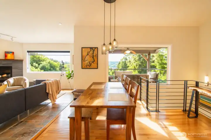 Set next to the kitchen, the open dining area offers a convenient and welcoming place to gather.