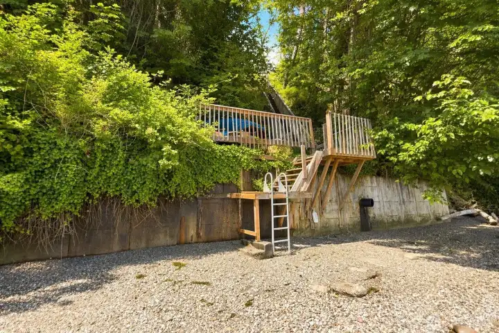 A dedicated stairway that guides you down to the private community beach.
