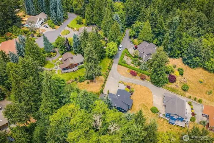 Aerial photo showcasing the property and its beautiful surroundings.