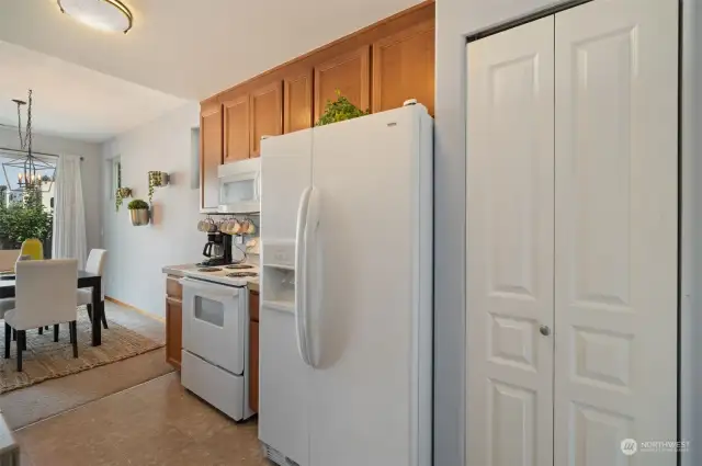 This kitchen has plenty of storage with a nicely appointed pantry.