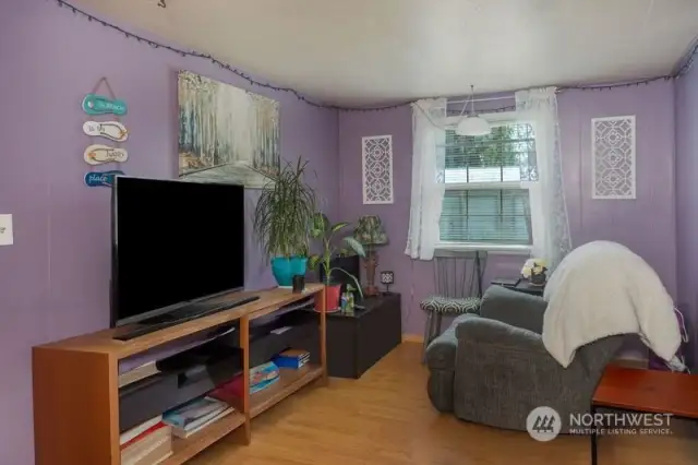 living room in cabin