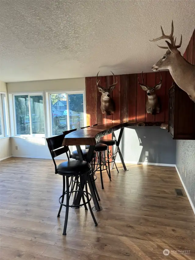 Beautiful custom solid wood bar top and accents