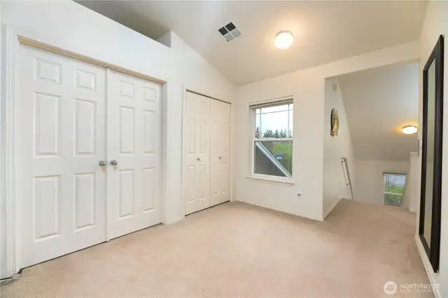 Stairway, Closet and French Doors To Home Office