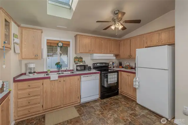 Kitchen ready for the first meal