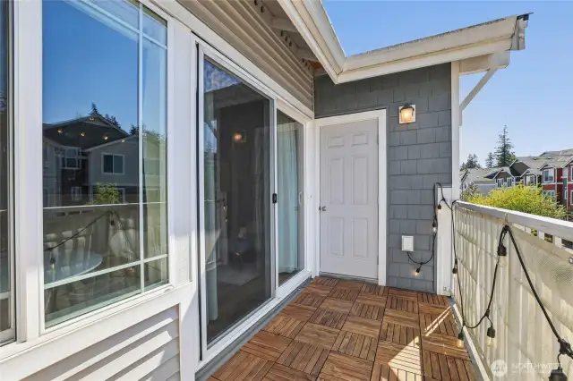 Deck with door to storage