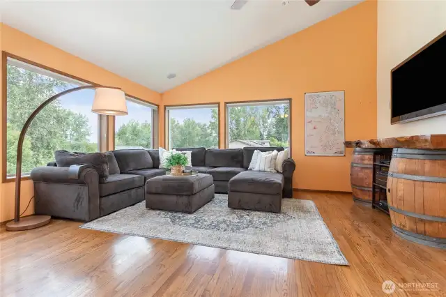 Spacious and bright with hardwood floors.