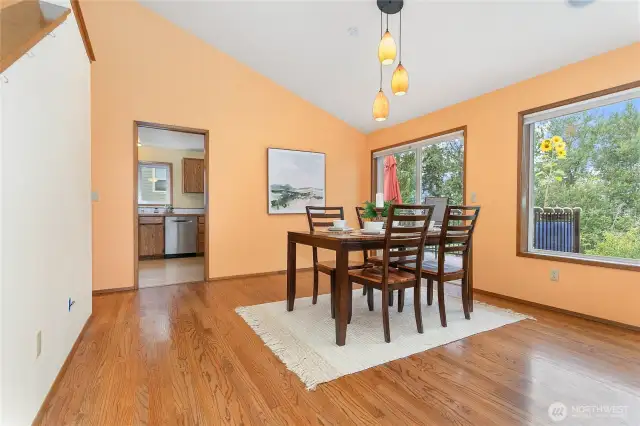 Nice dining space, with easy deck access.